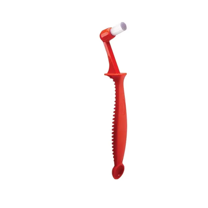 Cepillo de limpieza rojo con cabezal blanco para máquina de espresso