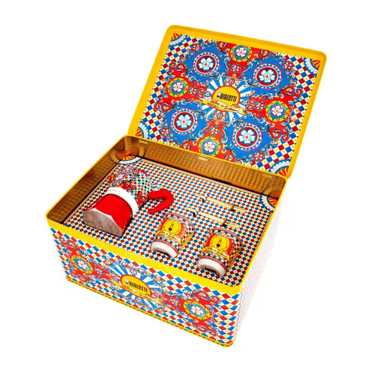 Set Bialetti x Dolce & Gabbana Carreto en su caja de regalo oficial