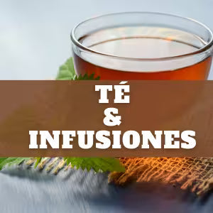 Selección de té de hoja suelta, infusiones naturales, mate y accesorios para té.