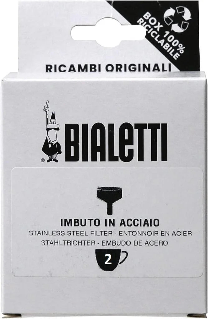 Repuesto embudo de acero Bialetti, caja para 2 tazas