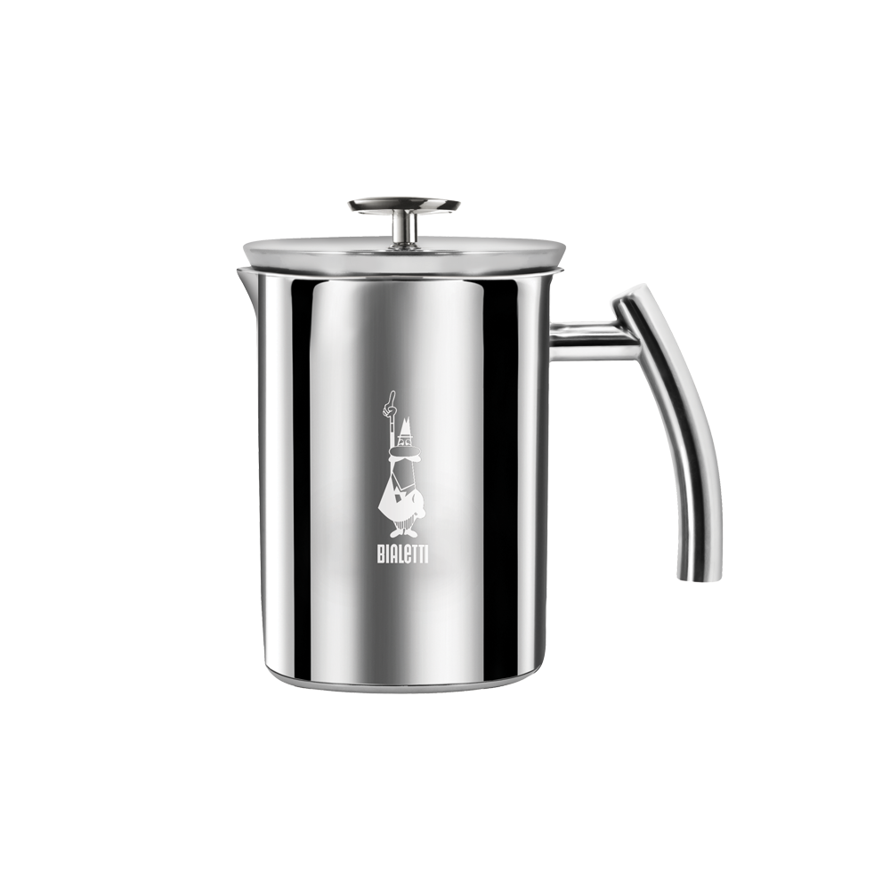 Espumador de leche de acero inoxidable Bialetti, con asa y tapa superior