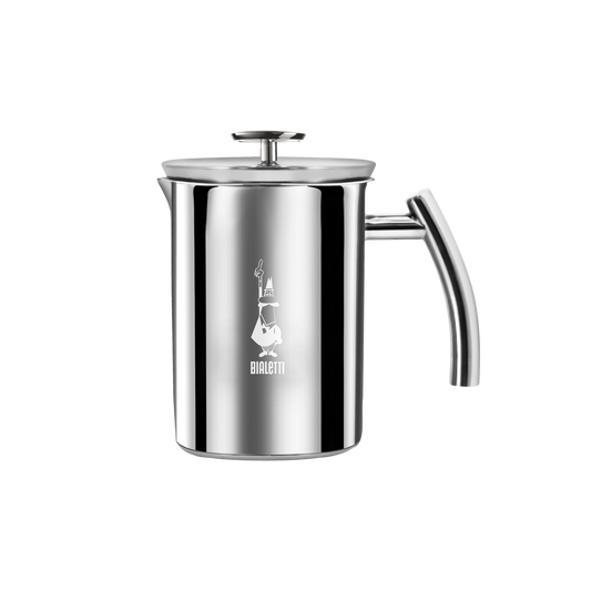 Espumador de leche de acero inoxidable Bialetti, con asa y tapa superior