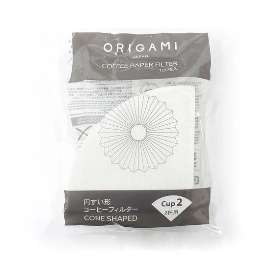 Paquete de filtros de papel Origami cono para 2 tazas, 100 unidades