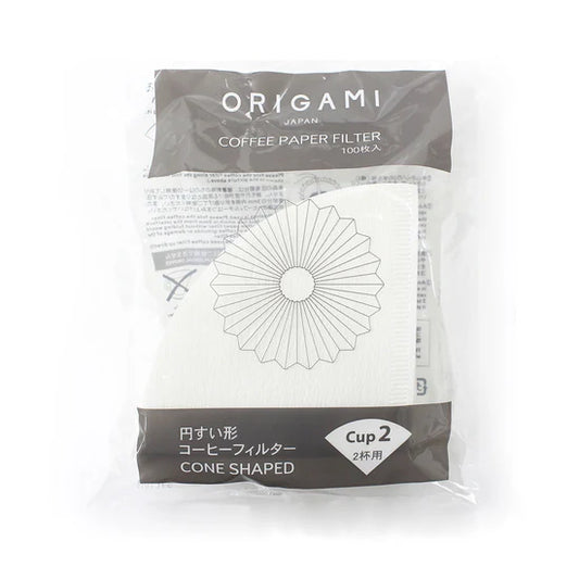 Paquete de filtros de papel Origami cono para 2 tazas, 100 unidades