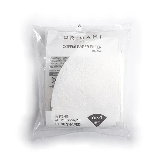 Paquete de filtros de papel Origami cono para 4 tazas, 100 unidades