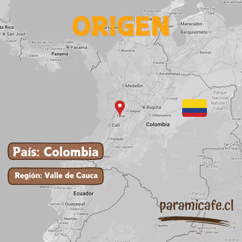 Mapa de origen en Colombia para café de especialidad piramicafe.com.