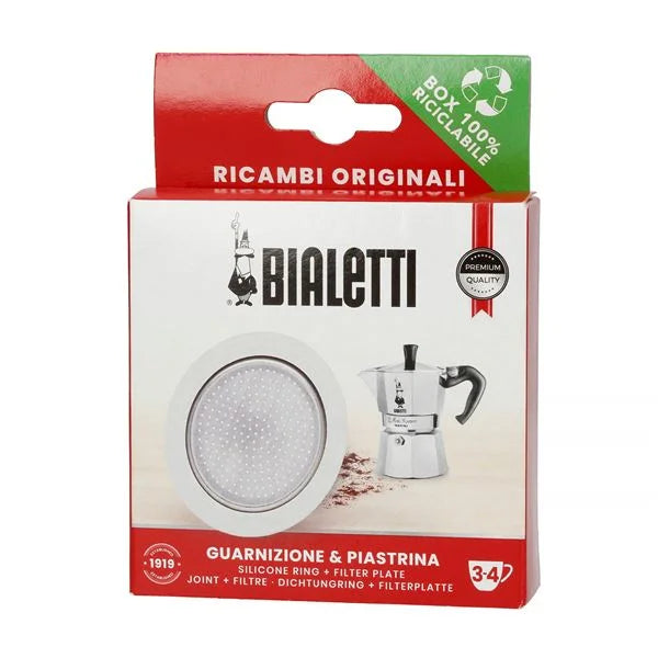 Repuesto para moka Bialetti: empaquetadura y filtro, caja "Ricambi Originali"