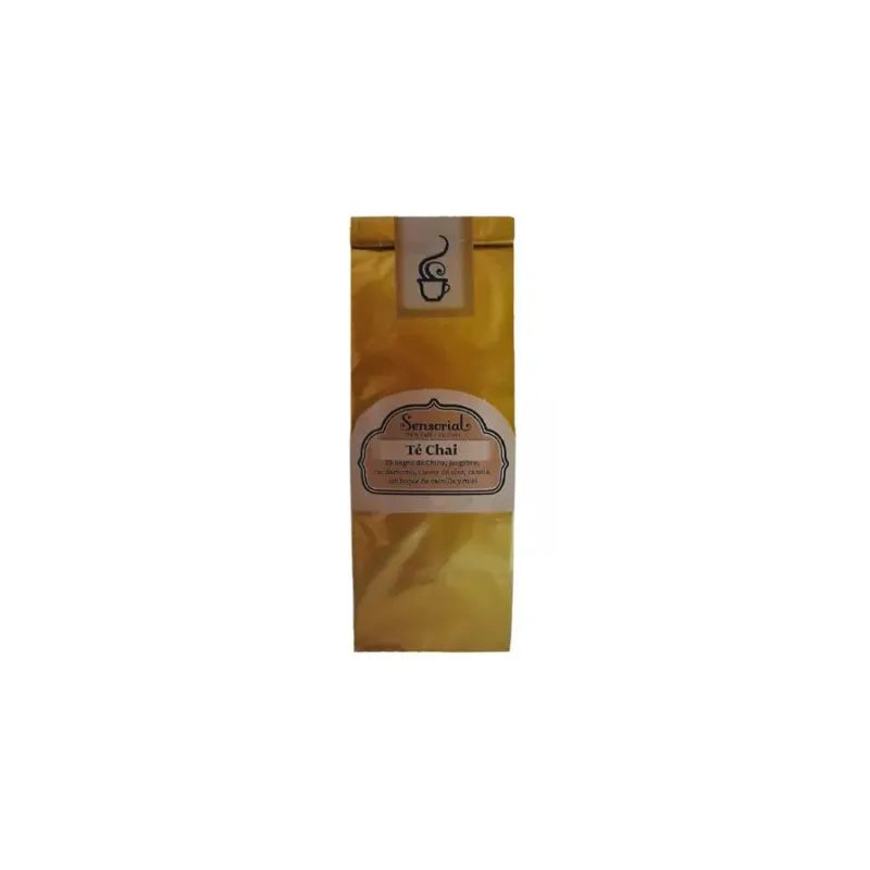 Bolsa de té negro sensorial Té Chai, empaque dorado de 50 g