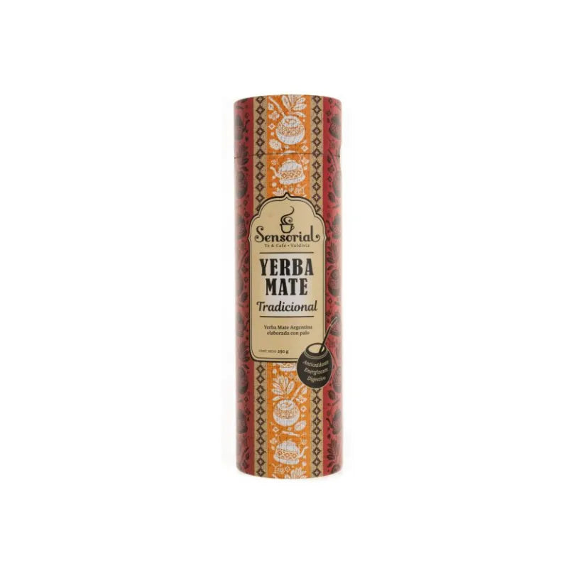 Tarro de yerba mate Sensorial Tradicional, envase cilíndrico, 250 g