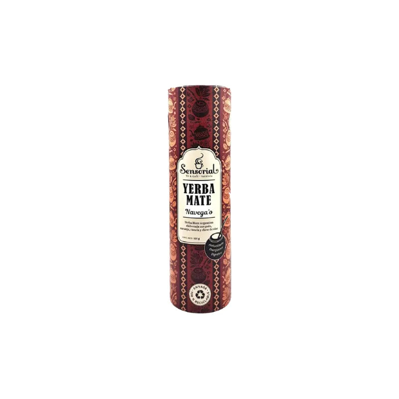 Tarro de yerba mate Sensorial Navegao, envase cilíndrico, 250 g