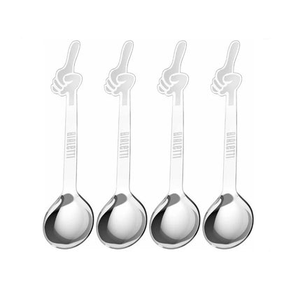Set de 4 cucharas de café Bialetti de acero inoxidable, cuatro unidades plateadas