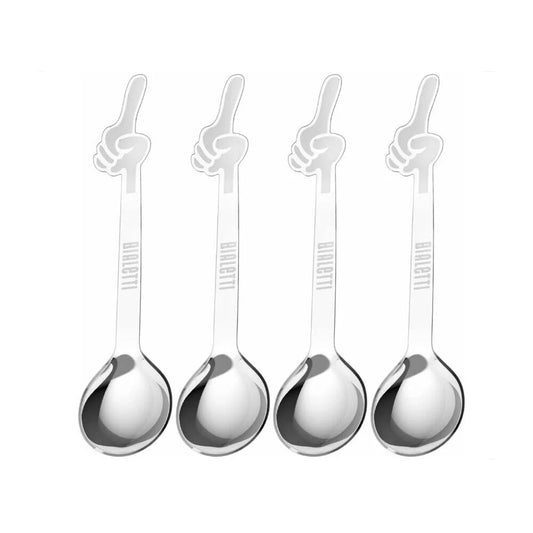 Set de 4 cucharas de café Bialetti de acero inoxidable, cuatro unidades plateadas