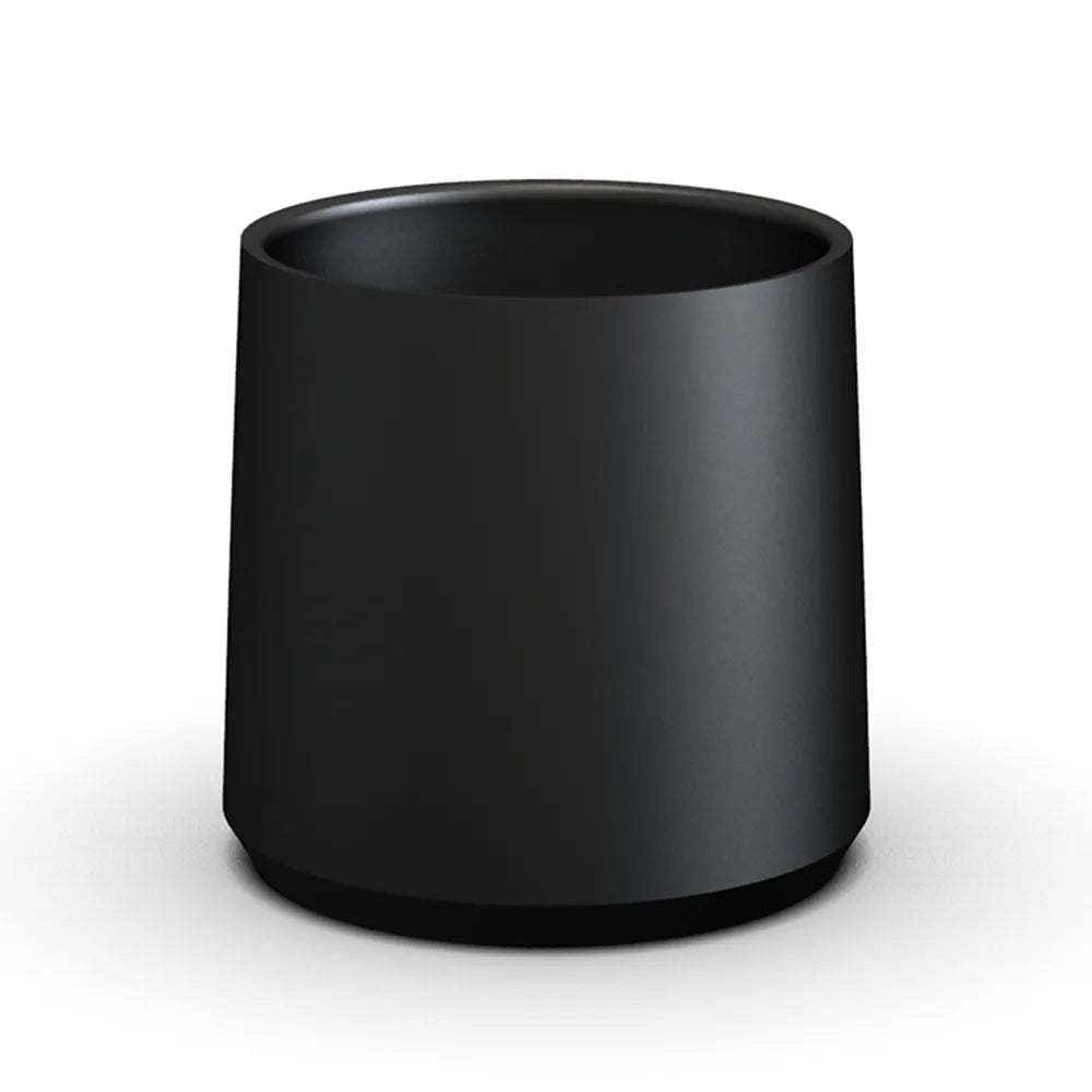 Vaso de café de cerámica negro, forma cilíndrica