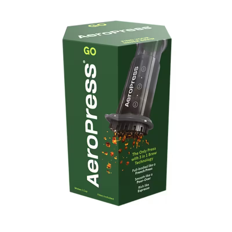 Caja de prensa de café portátil GO, verde, con accesorios
