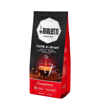 Bolsa de café Bialetti “Classico”, envase negro con franja roja, 1000 g
