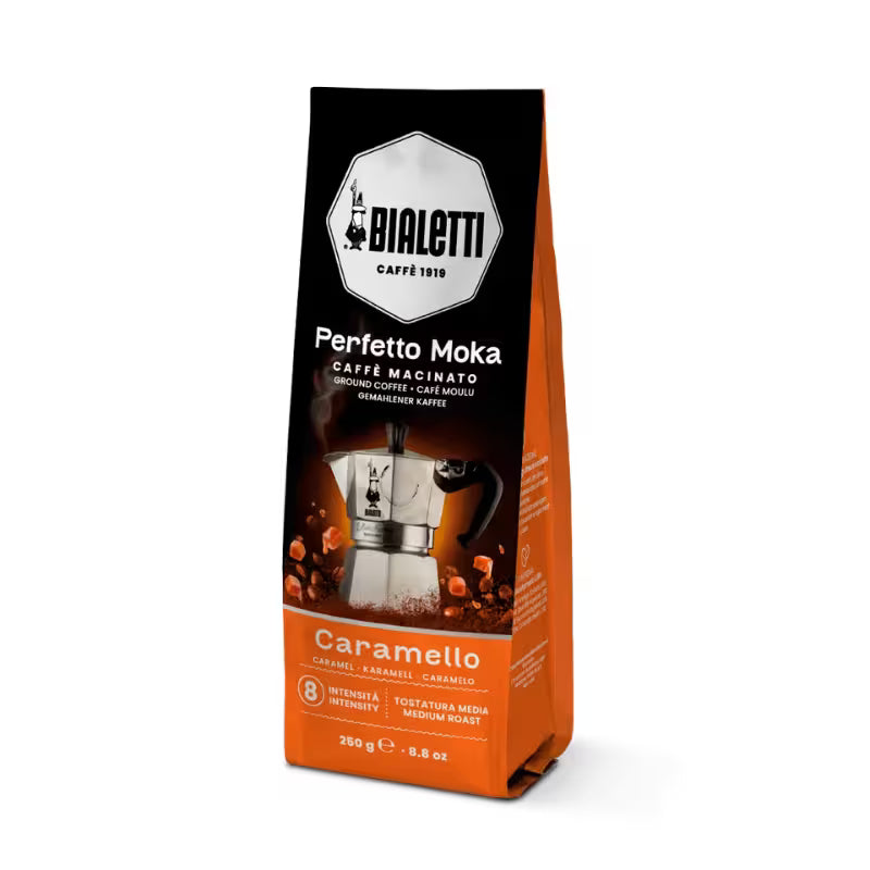 Bolsa de café molido Bialetti Perfecto Moka Caramello, vista 3/4