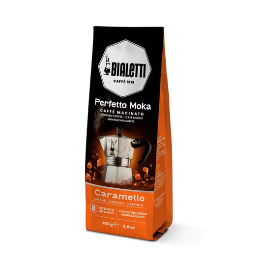 Bolsa de café molido Bialetti Perfecto Moka Caramello, vista 3/4