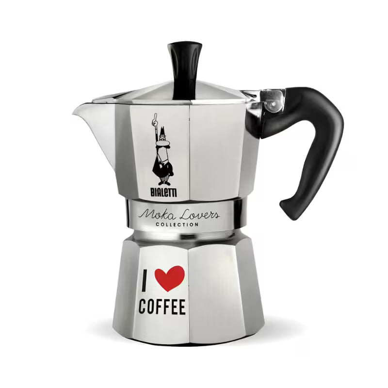 Cafetera Moka Express I Love Coffee 6 Tazas Bialetti – Edición Limitada