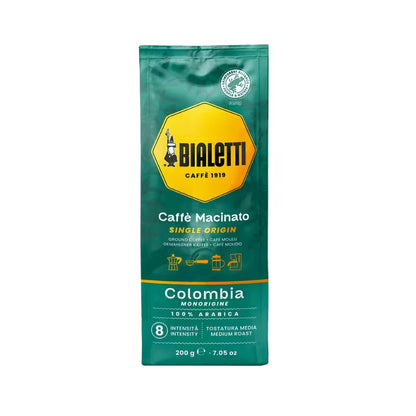 Bolsa de café molido Bialetti Colombia 200 g, 100% arábica.