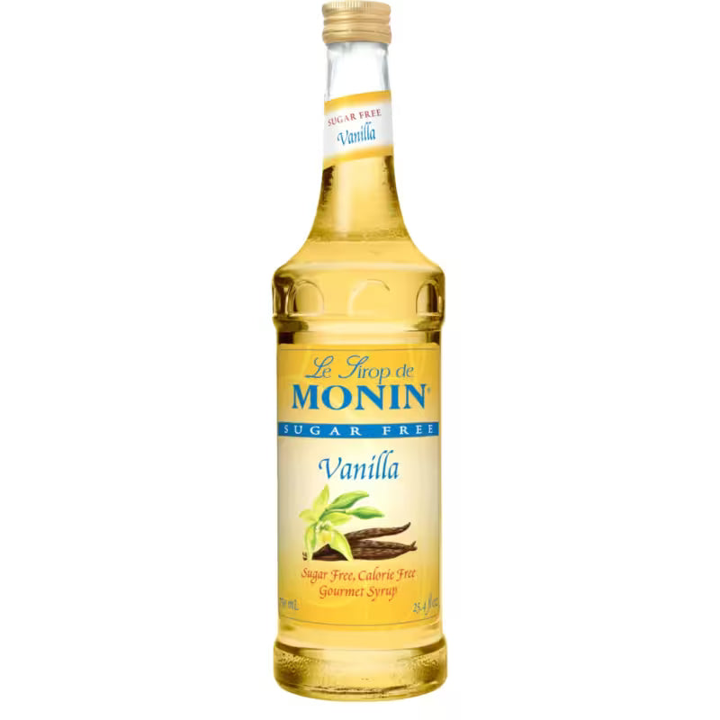 Jarabe para café Monin Vainilla sin azúcar, botella de 750 ml