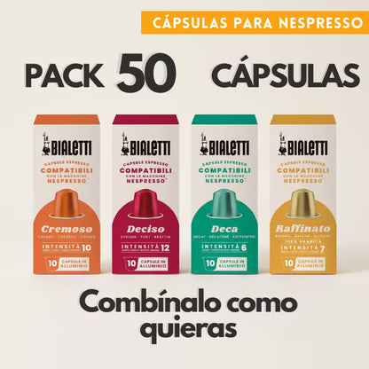 Pack 50 Cápsulas para Nespresso Bialetti