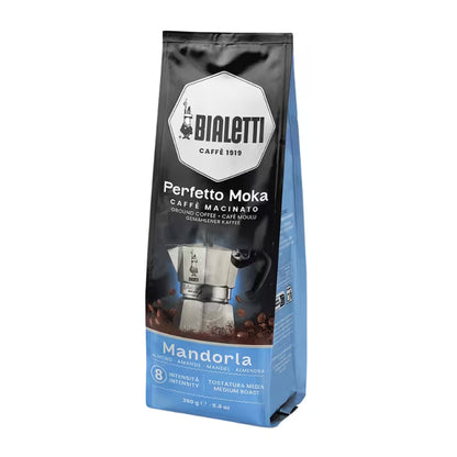 Bolsa de café molido Bialetti Perfetto Moka Mandorla, 250 g, vista frontal
