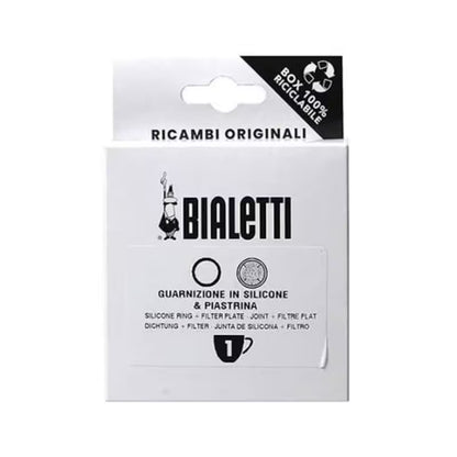Repuesto Bialetti con junta de silicona y placa filtro para moka Aluminio