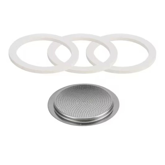 Juntas de goma y placa filtrante redonda perforada para moka