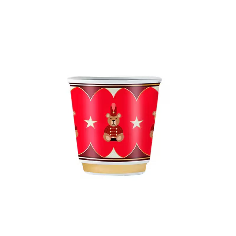 Vaso Bialetti rojo con estrellas motivo navideño