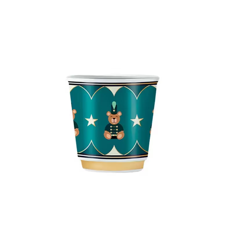 Vaso Bialetti verde con estrellas motivo navideño