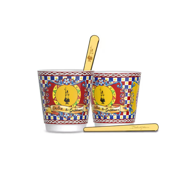 Set de tazas Bialetti x Dolce & Gabbana Carretto Rojo con 2 revolvedores