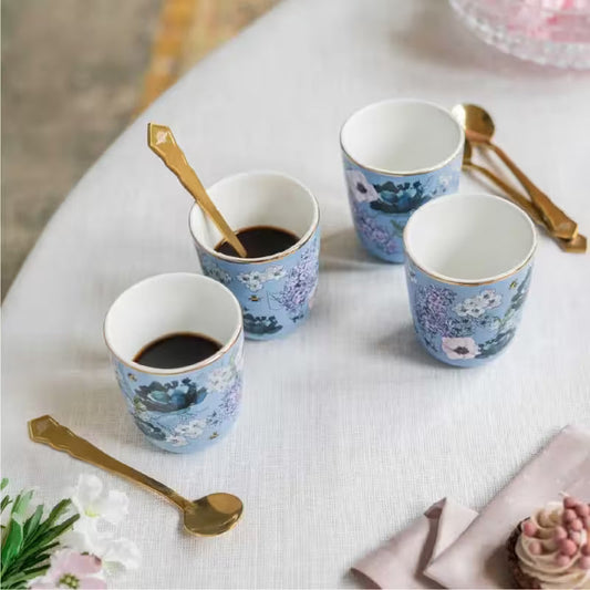 Set cucharillas doradas Bridgerton Bialetti en ambientación estilo Regency