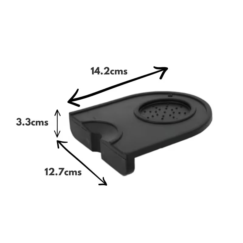 Base para apisonar negra con medidas 14,2 cm, 12,7 cm y 3,3 cm